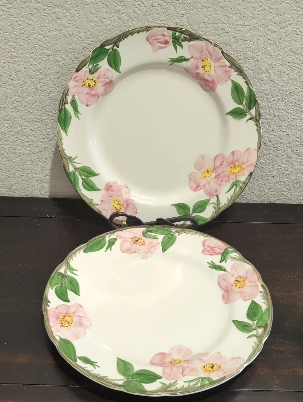 Set Of Two (2) Franciscan Desert Rose Dinner Plates 10.5